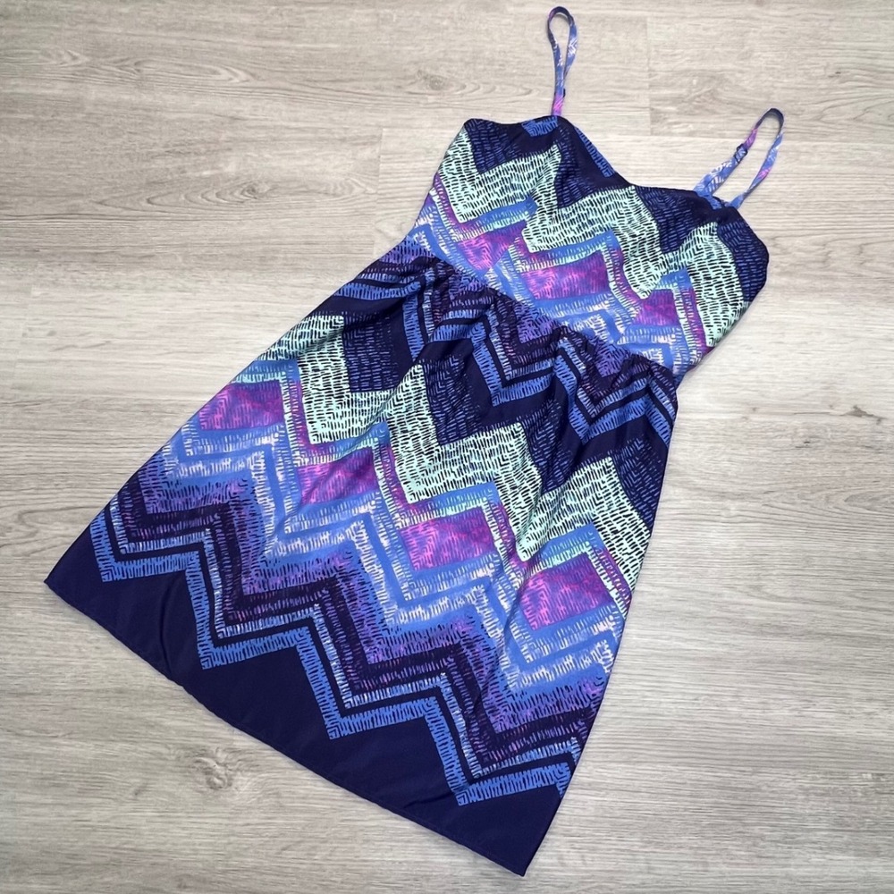 American Eagle Outfitters Dress Size 0 Purple Blue Geometric Print